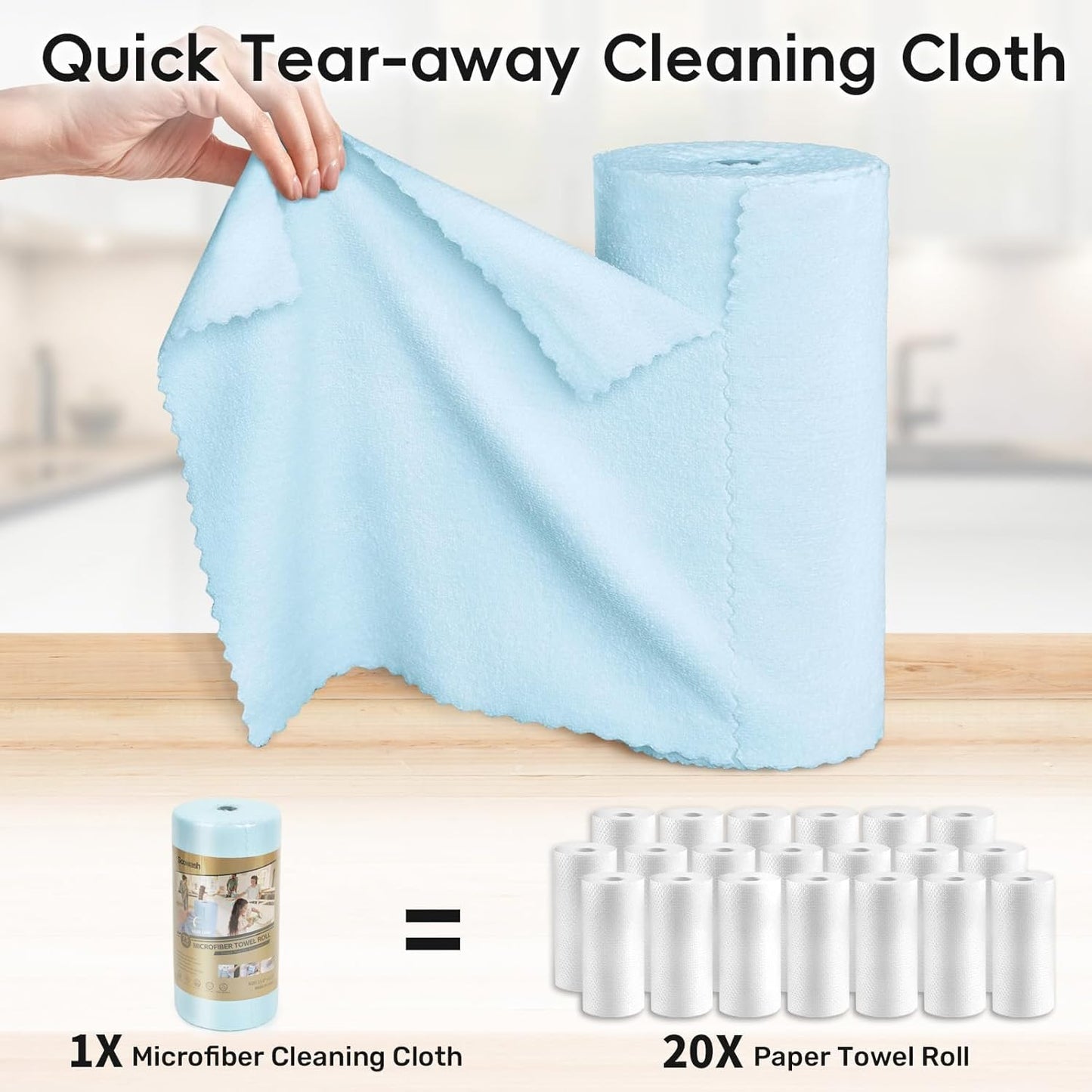 Microfiber Cleaning Cloths Roll